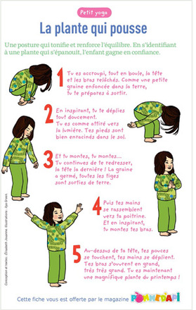 Téléchargez “Le petit yoga&nbsp;: la plante qui pousse”. Conception et textes&nbsp;: Élisabeth Jouanne. Illustrations&nbsp;: Ilya Green. Supplément pour les parents, Pomme d'api, avril 2016.