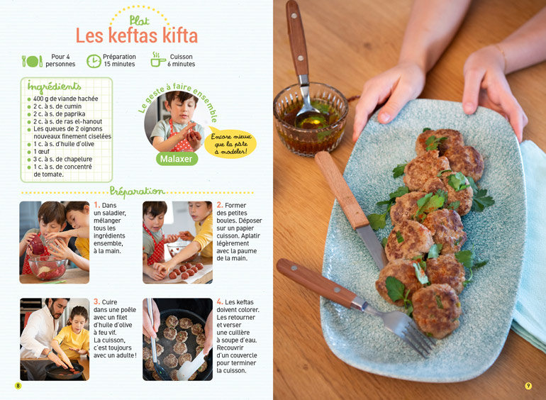 “Plat : les keftas kifta de Grégory Cohen”, supplément pour les parents du magazine Pomme d'Api n°677, juillet 2022. Photos : Benoît Teillet.