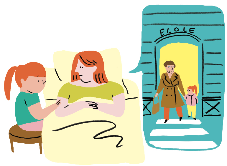 “Comment parler aux enfants des épreuves de la vie ?”, supplément pour les parents du magazine Pomme d'Api n°648, février 2020. Texte : Anne Bideault. Illustrations : Kei Lam.