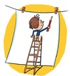 Illustrations : Pierre Fouillet - “Cultivons leur créativité, 5 idées d'activités artistiques pour éveiller leurs talents”, supplément pour les parents, Pomme d'Api, février 2015