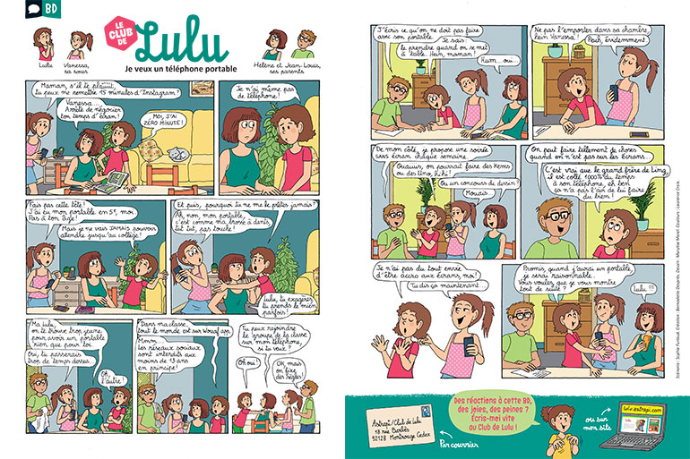 Le club de Lulu&nbsp;: “Je veux un téléphone portable”, Astrapi n° 1019, 1er septembre 2023.