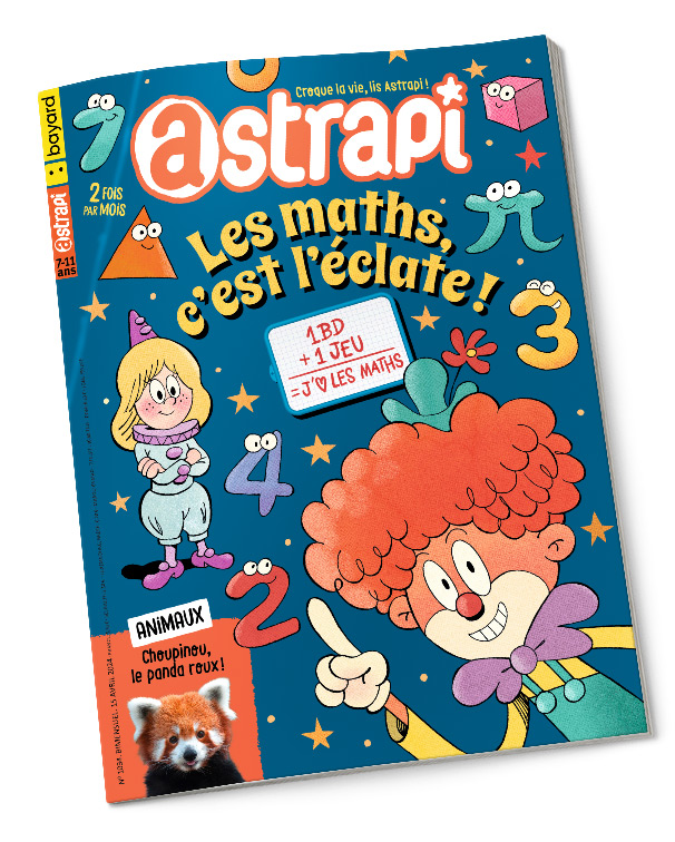 Couverture du magazine Astrapi n° 1034 du 15 avril 2024. Les maths, c'est l'éclate.