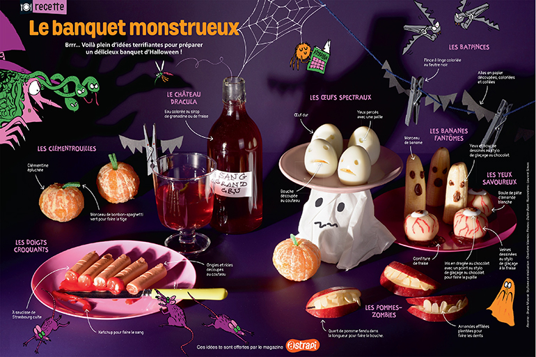 Halloween : Banquet monstrueux. Astrapi 891, 1er novembre 2017.