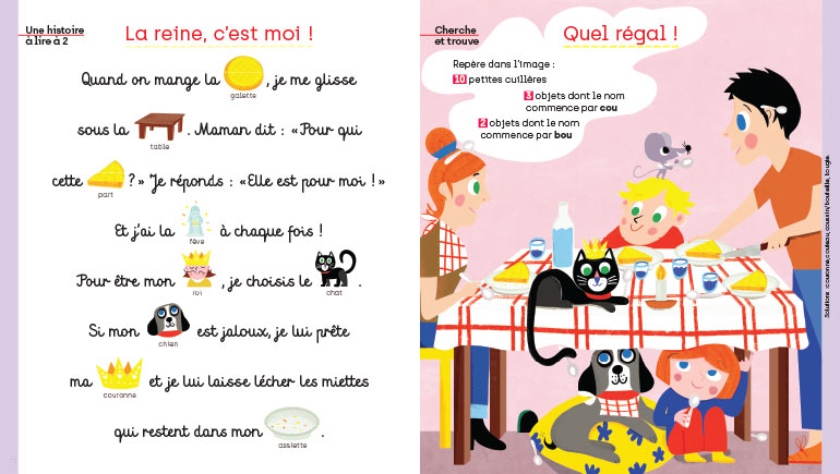 Les Amuse-mots : Miam, la galette !, Les Belles Histoires n°613, janvier 2024. Illustrations : Hector Dexet.