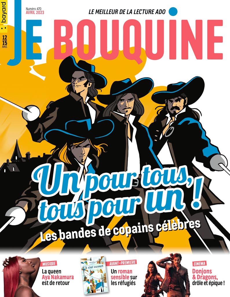 Couverture du magazine Je bouquine n°469, avril 2023 - Un pour tous, tous pour un ! Les bandes de copains célèbres