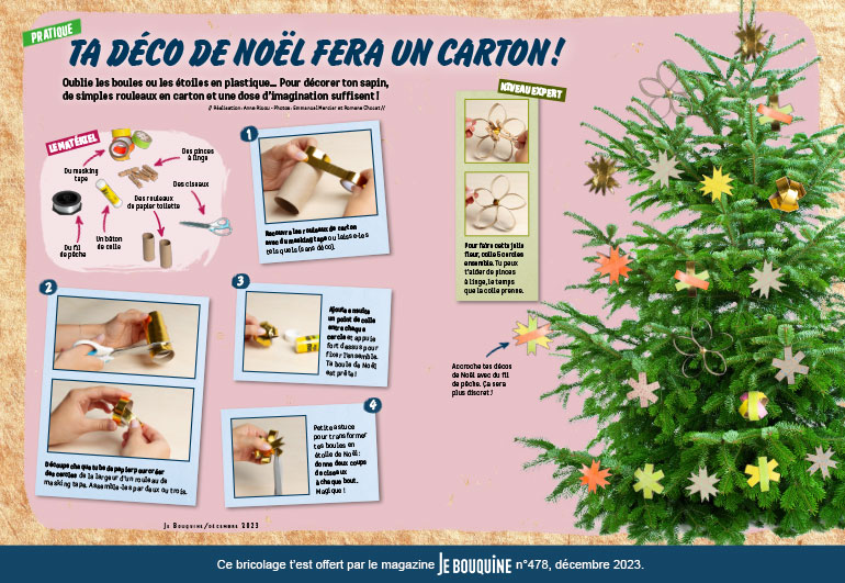 Ta déco de Noël fera un carton !, Je bouquine n°478, décembre 2023. Photos : Emmanuel Mercier et Romane Chocat.
