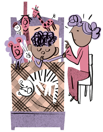 “Dors, je le veux !”, supplément pour les parents, Pomme d'Api n°624, février 2018. Texte : Joséphine Lebard, illustrations : Jean-Louis Cornalba.