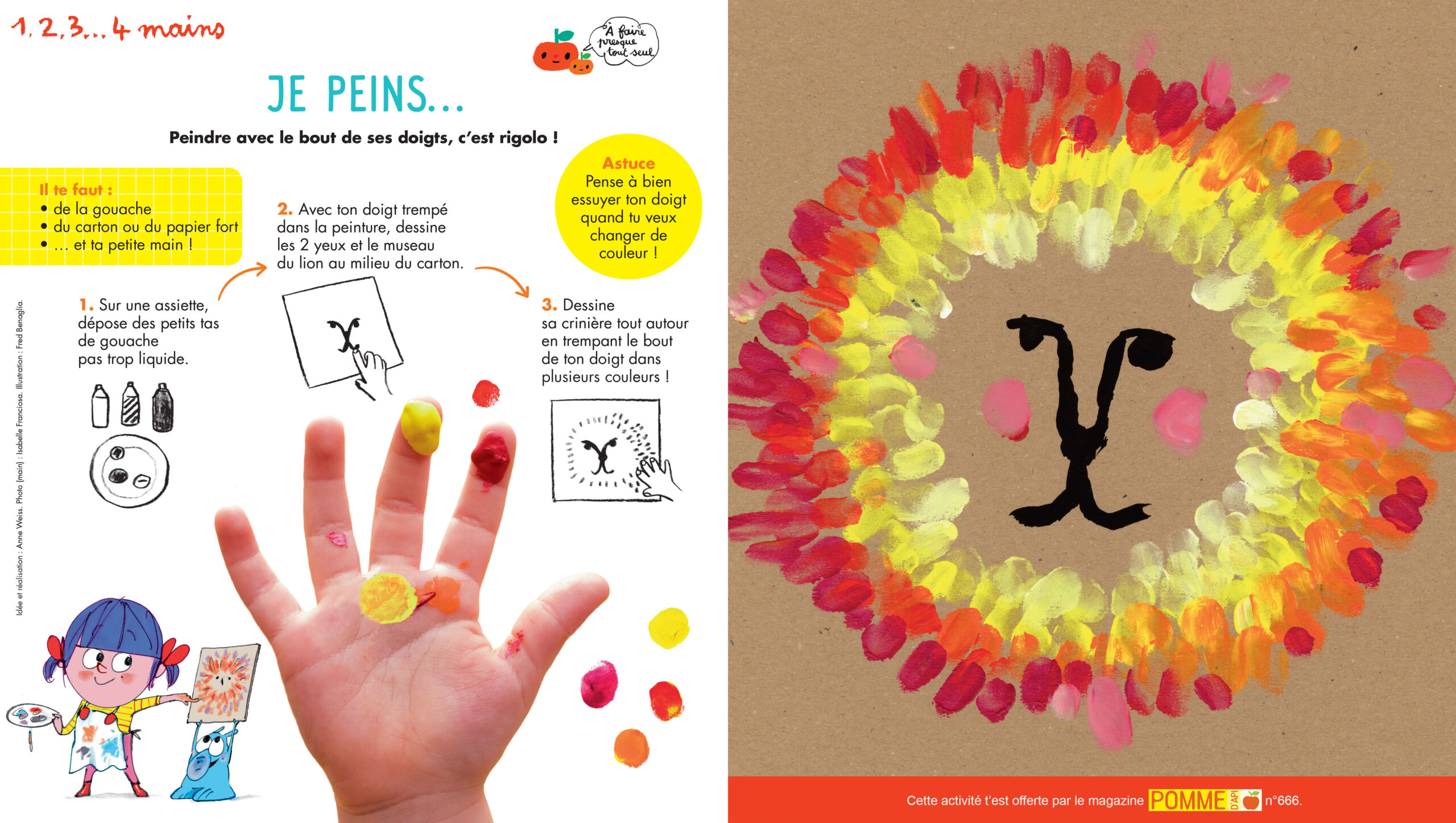 “Je peins…”, Pomme d'Api n°666, août 2021. Photo : Isabelle Franciosa. Illustration : Fred Benaglia.