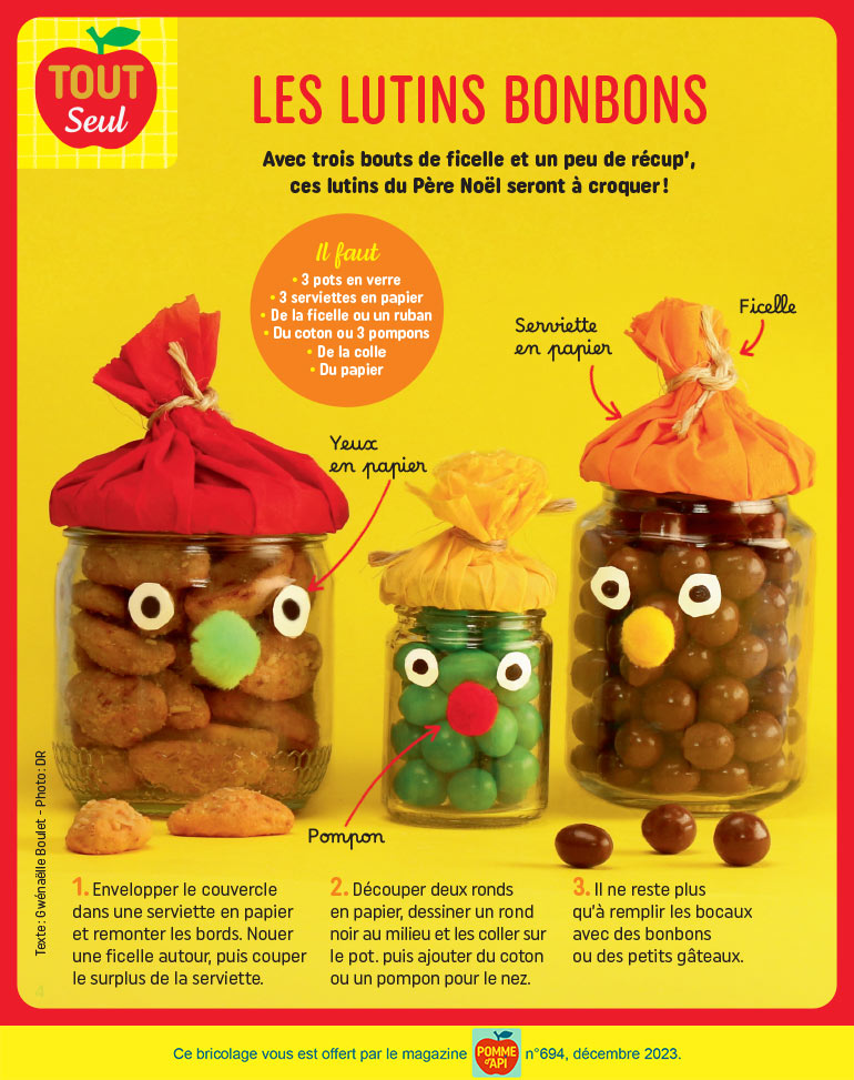 Les lutins bonbons, supplément pour les parents du magazine Pomme d'Api n°694, décembre 2023. Photo : DR.