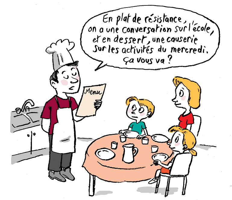 À TABLE ! Ensemble, c'est meilleur ! Illustration : Muzo.