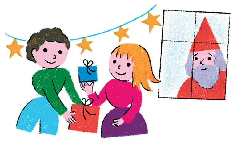 “La crèche de Noël : tradition culturelle ou symbole chrétien ?”, supplément pour les parents du magazine Pomme d’Api n°658, décembre 2020. Texte : Anne Bideault. Illustrations : Claire Perret.