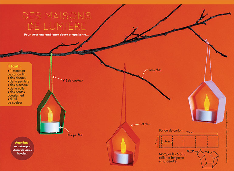 © “Bricolage de Noël : des maisons de lumière”, Pomme d'Api n°670, décembre 2021. Photo : Geoffroy de Boismenu.