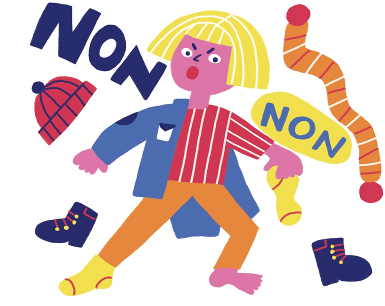 “Son mot favori : NON”, extrait du supplément pour les parents du magazine Popi n° 380, avril 2018. Texte : Anne Bideault. Illustrations : Cachetejack. “Son mot favori : NON”, extrait du supplément pour les parents du magazine Popi n° 380, avril 2018. Texte : Anne Bideault. Illustrations : Cachetejack.