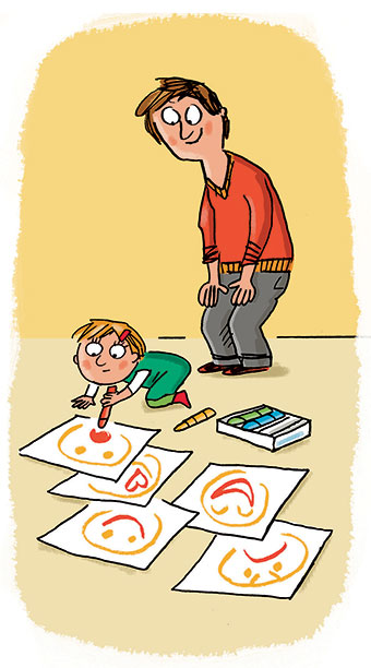 “Partageons nos émotions”, supplément pour les parents du magazine Popi, n° 404, avril 2020. Texte : Anne Bideault. Illustrations : Peter Elliott.