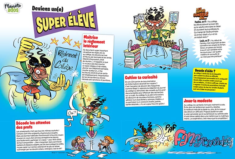 Deviens un(e) super élève ! Illustrations : Sylvain Frécon.