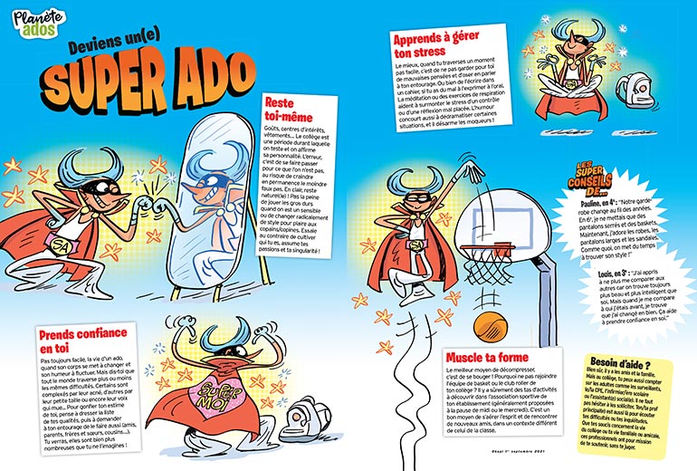 Deviens un(e) super ado ! Illustrations : Sylvain Frécon.