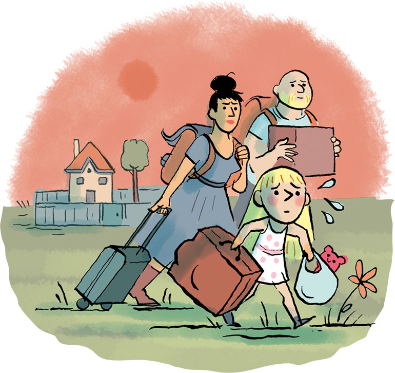 « On a déménagé super vite »
« Il y a un an, pendant qu’on était en vacances, le premier étage de notre maison s’est écroulé à cause d’une fuite d’eau. On a déménagé en toute urgence, ça a été un énorme choc ! Déjà, je n’aime pas trop le changement, alors quand en plus, il n’est pas du tout préparé… C’était dur à vivre, j’ai eu peur de perdre tous mes souvenirs. » Marylou, 10 ans