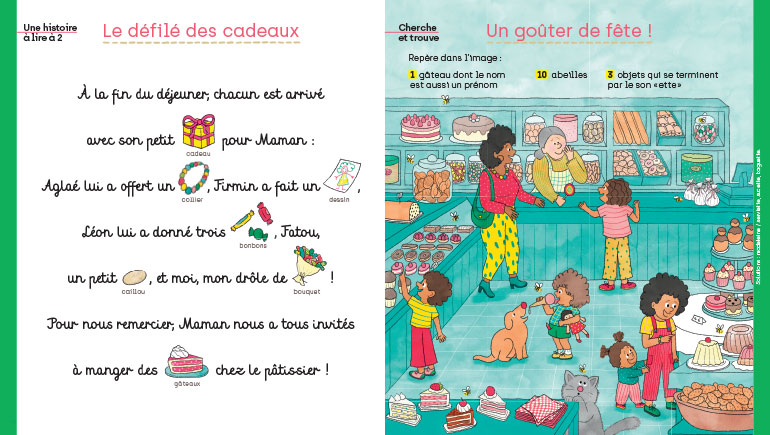 © Illustration : Émilie Harel. Les Amuse-mots : Bonne fête, Maman !, Les Belles Histoires n°617, mai 2024.