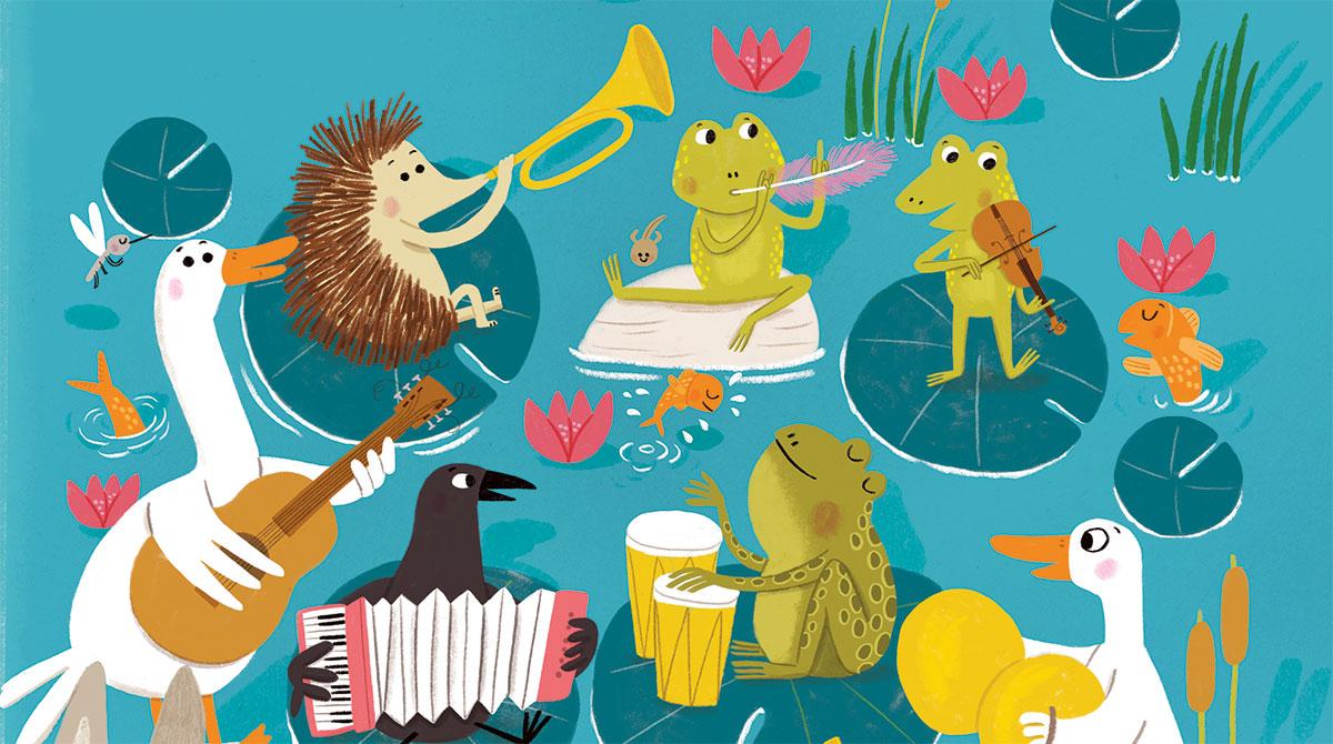 “Les amuse-mots : Musique en fête”, Les Belles Histoires n°618, juin 2024. Texte : Marine Gérald. Illustrations : Natascha Rosenberg.
