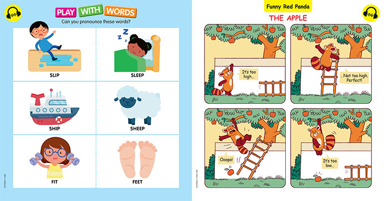 Red Panda, un des héros de l’appli I Love English 5-8 ans, apporte dans cette petite BD de l’humour, de la douceur et de la détente.