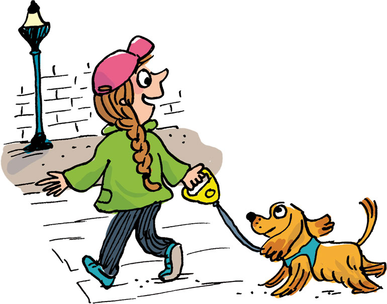 Promener son chien. “Occupe-toi bien de ton chien…”, Images Doc n°433, janvier 2025. Illustrations : Marion Puech.