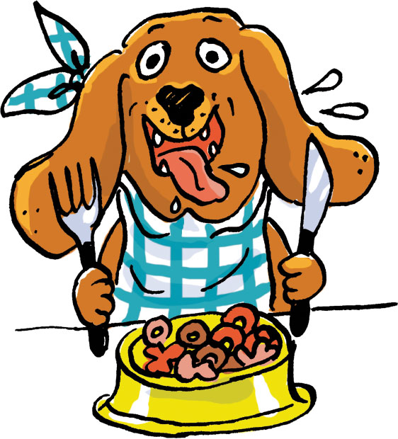 La simple vue de la nourriture déclenche chez le chien une salivation importante. "Occupe-toi bien de ton chien…”, Images Doc n°433, janvier 2025. Illustrations : Marion Puech.