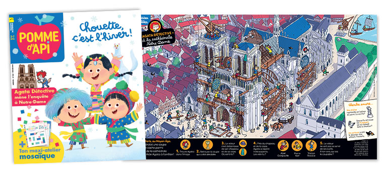 “Agata Détective à la cathédrale Notre-Dame”. Pomme d'Api n°708, février 2025.