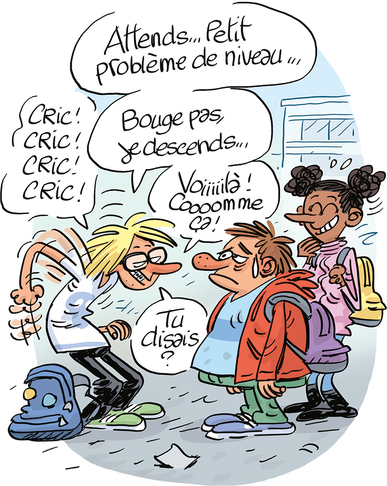 Ados traité(e)s d'intellos ? Le top des réparties par Okapi, le magazine Bayard Jeunesse des 10-15 ans. Illustration : Sylvain Frécon. Okapi n° 1215.