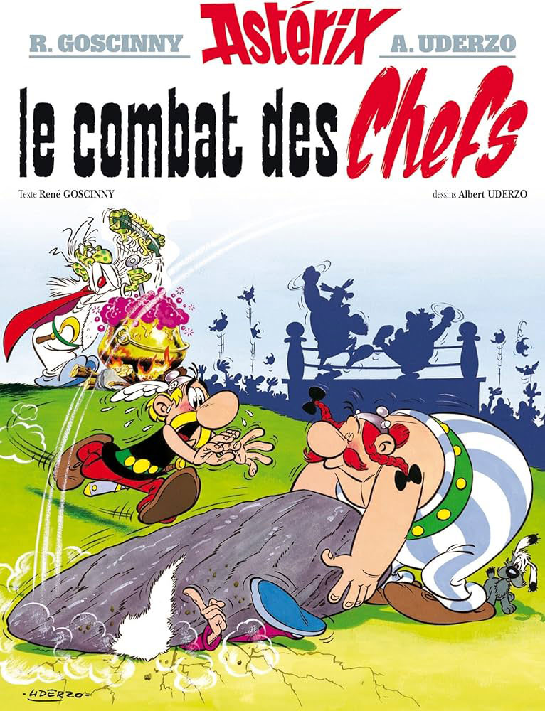 Couverture de "Astérix et Obélix – Le Combat des chefs". Livre publié en 1966.