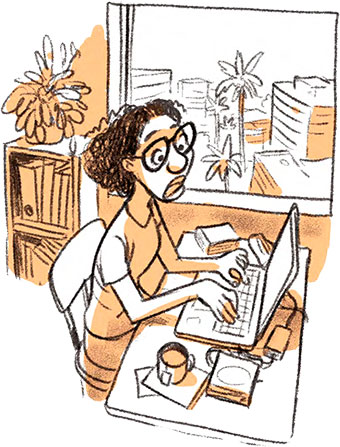 Être fact checker, c'est être un enquêteur de la toile. Comment ils traquent les fake news, article extrait du magazine Okapi n°1196, 15 mars 2024. Illustration : Tehem.