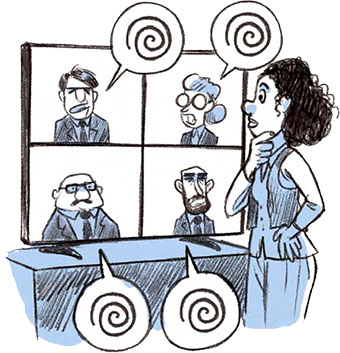 Avoir la puce à l’oreille quand des politiciens répètent en boucle des phrases toutes faites. Comment ils traquent les fake news, article extrait du magazine Okapi n°1196, 15 mars 2024. Illustration : Tehem.