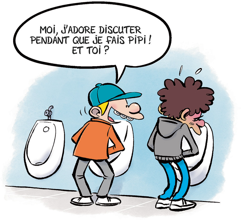 54 % des garçons déclaraient souffrir d’un manque d’intimité aux toilettes du collège, en particulier à cause de l’omniprésence des urinoirs, selon une enquête réalisée en 2015. Les filles étaient moins nombreuses à s’en plaindre. Source : enquête de l’Observatoire sur l’état des sanitaires dans les collèges et lycées, 2015.