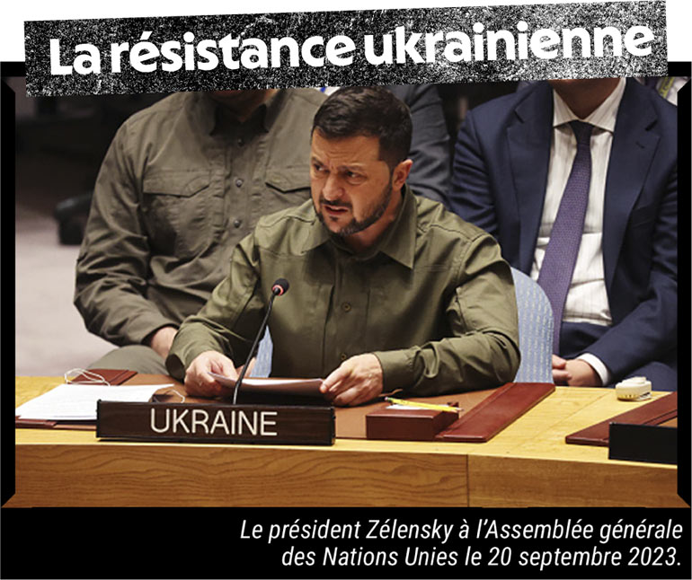 Le président Zélensky à l'Assemblée générale des Nations Unies le 20 septembre 2023.
