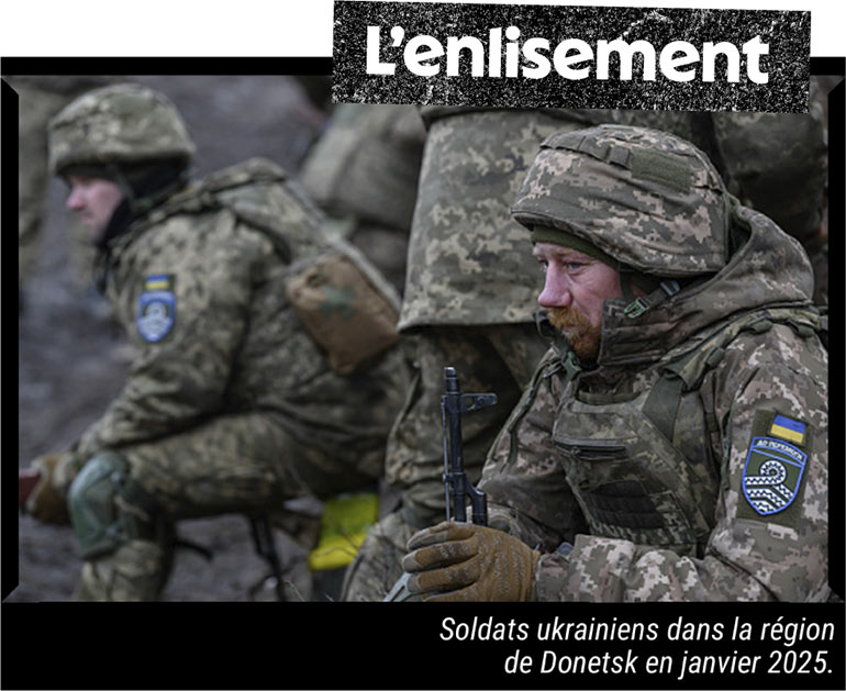 Soldats ukrainiens dans la région de Donetsk en janvier 2025.