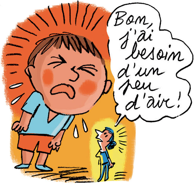 La tension monte ? Avec un tout-petit, mieux vaut prendre un peu le large pour respirer un bon coup et reprendre ses esprits, que risquer de devenir violent avec des mots ou des gestes. © Peter Elliott.