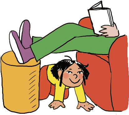 Élaborer, avec son enfant, des miniparcours de motricité à la maison : marcher sur des coussins, ramper dans un petit tunnel, passer des obstacles…
Illustration : © Clotka.
