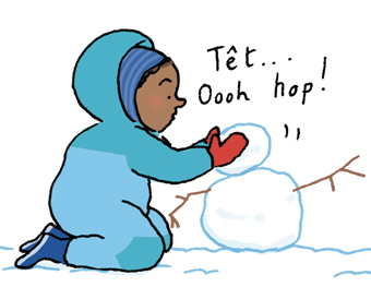“Sa première neige : le plein d’émotions”, supplément pour les parents du magazine Popi n°402, février 2020. Texte : Joséphine Lebard. Illustrations : Juliette Baily.