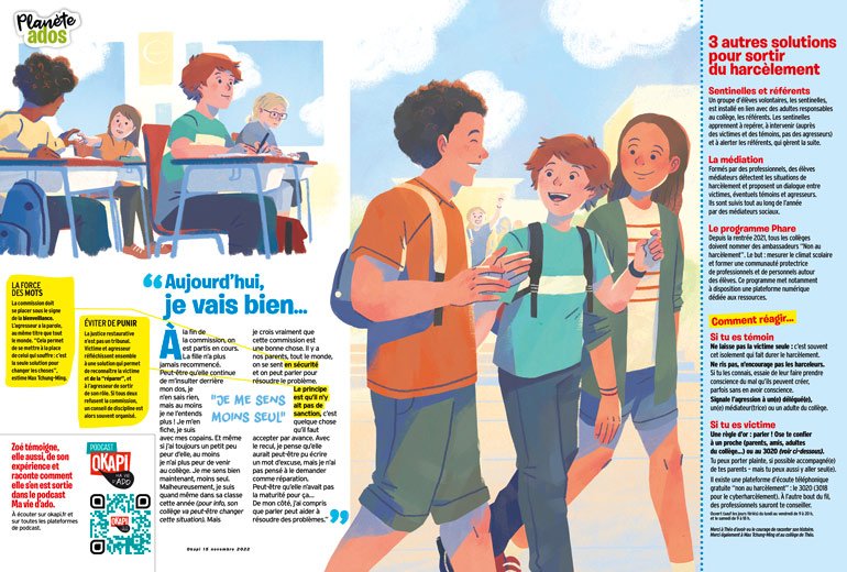 Harcèlement scolaire : “Aujourd'hui, je vais bien” - Extrait du magazine Okapi n°1166