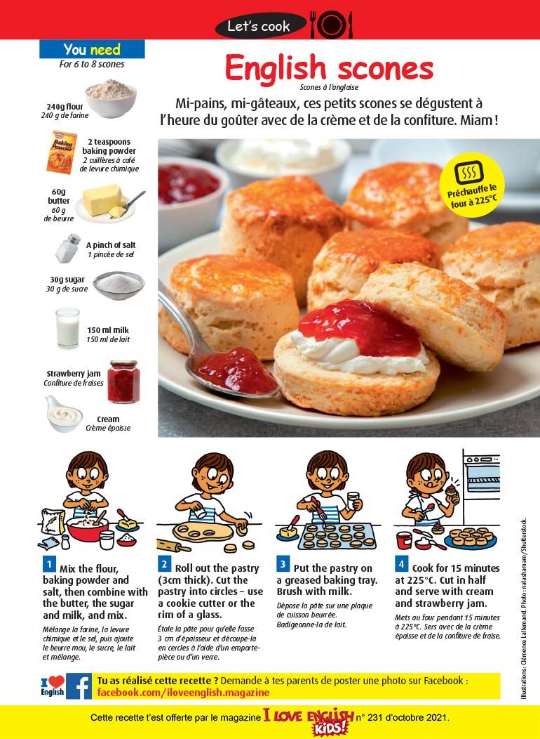 Recette en anglais : English scones. Photo : natashamam/Shutterstock.