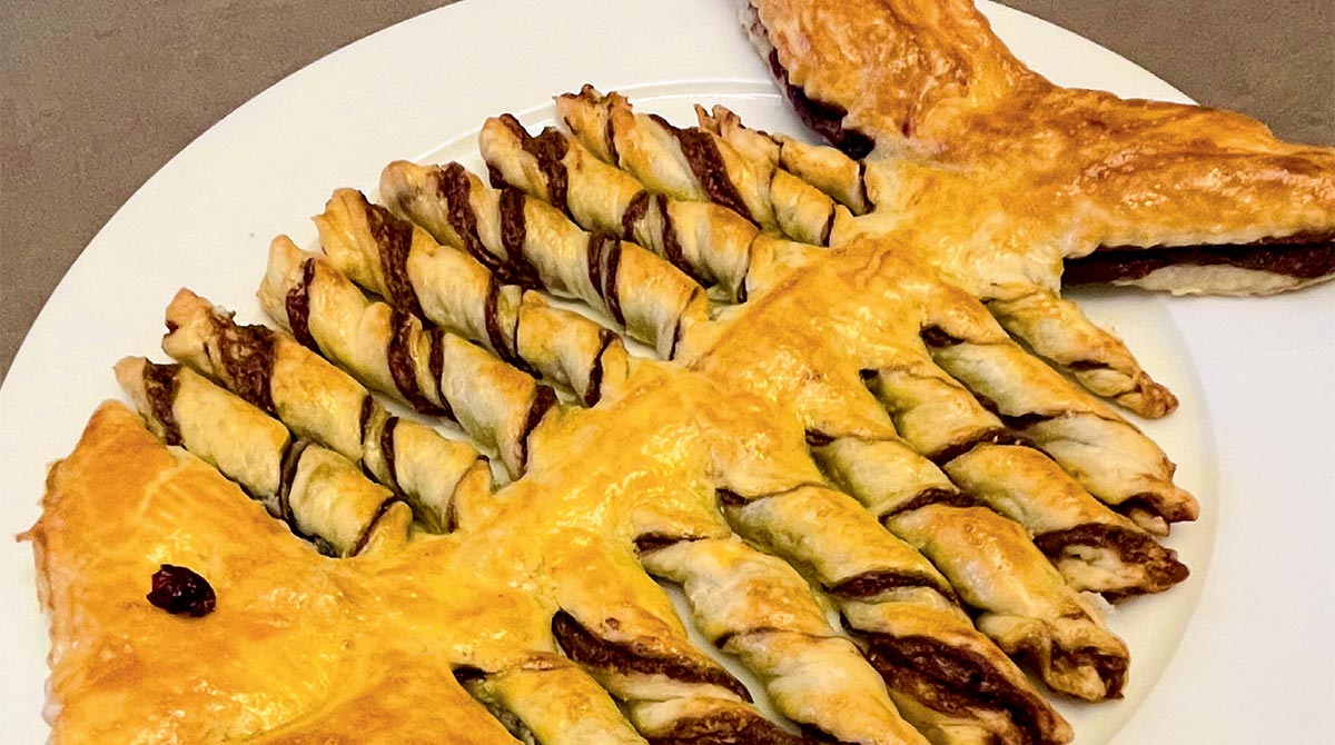 Recette de poisson d’avril en français et en anglais : “Fishy chocolate puff”