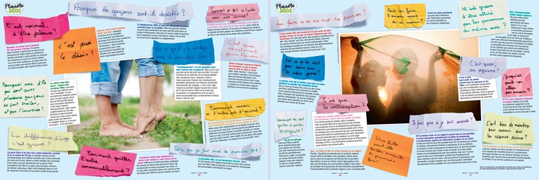 “Tout ce que tu as toujours voulu savoir sur l'amour (et que le collège devrait te dire)”, Okapi n°1063, 1er mars 2018. Texte : Peggy Frey