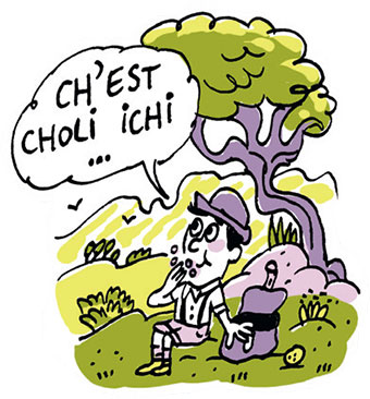 Enfant, Marcel Pagnol s'enfonce dans la garrigue…. Manque de pot : il se perd. Heureusement qu’il a pensé à prendre une orange et du chocolat !
“Le classique sans prise de tête : La Gloire de mon père”, Je bouquine n°482, avril 2024. Texte : Laureline Dubuy. Illustrations : Marion Puech.
