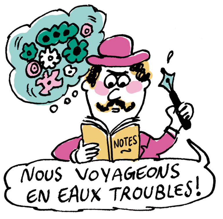 Une avalanche de pistes se présente alors à Hercule Poirot. “Le classique sans prise de tête : Mort sur le Nil”, Je bouquine n°483, mai 2024. Illustrations : Marion Puech.