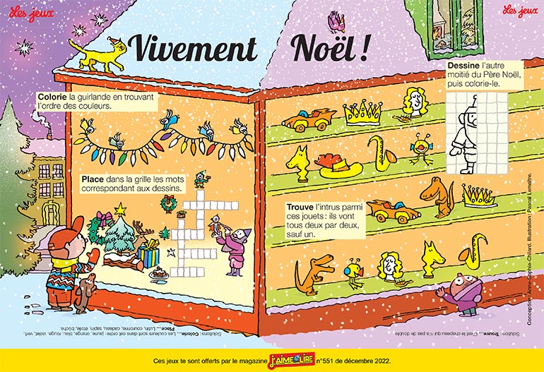 © Illustration : Pascal Lemaître. Vivement Noël !, J'aime lire, n°551, décembre 2022.