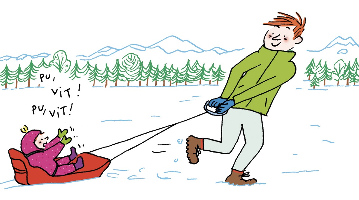 “Sa première neige : le plein d’émotions”, supplément pour les parents du magazine Popi n°402, février 2020. Texte : Joséphine Lebard. Illustrations : Juliette Baily.
