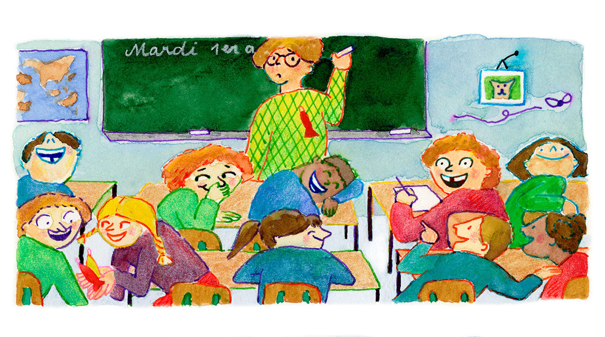 Quelle rigolade à l'école avec tous ces poissons d'avril ! Le maître demande à ses élèves d'être bien sages, mais tout ne se passe pas comme prévu en classe !