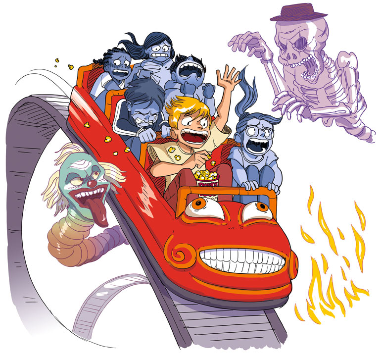 Podcast Ma vie d'ado : “Et si on jouait à se faire peur ?” - Illustration : Romain Ronzeau.