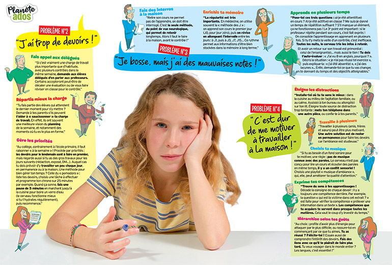 Méthodes de travail au collège : “J'ai trop de devoirs” - “Je bosse, mais j'ai de mauvaises notes !” - “C'est dur de me motiver à travailler à la maison”