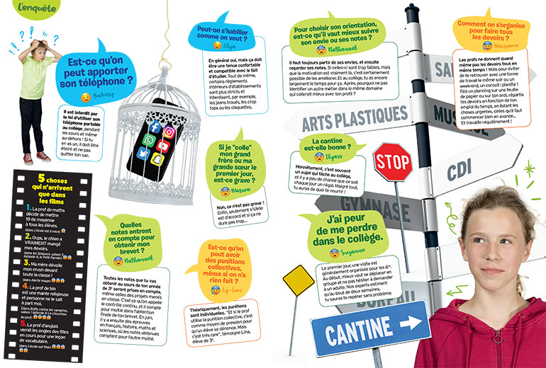 Le collège ? Même pas peur ! Article extrait du magazine Okapi n°1183, 1er septembre 2023. Photos : Pierre Morel/Divergence © Adobestock.