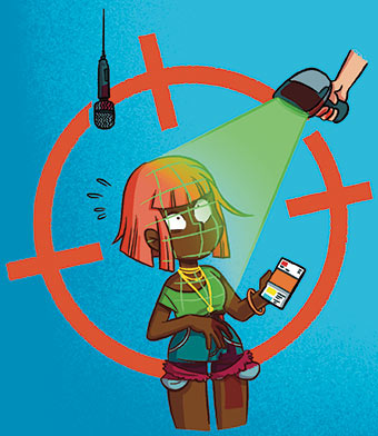 Les informations personnelles récoltées par TikTok sont revendues à prix d’or. Que se passe-t-il dans ton cerveau quand tu es sur TikTok ?, article extrait du magazine Okapi n°1186, 15 octobre 2023. Illustration : Mouk.
